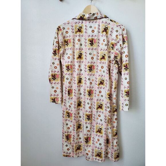 Korean‎ Mickey Mouse sleep shirt nightgown M flannel knee length rare - Picture 2 of 6